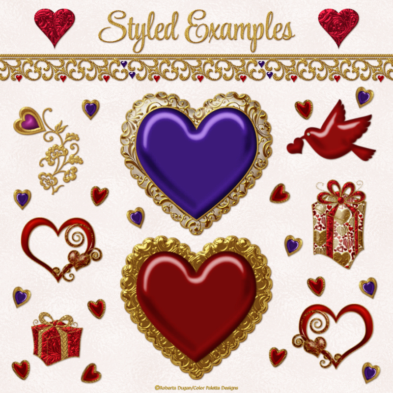 Gilded Romance PS Layer Styles (CU4CU) - Click Image to Close