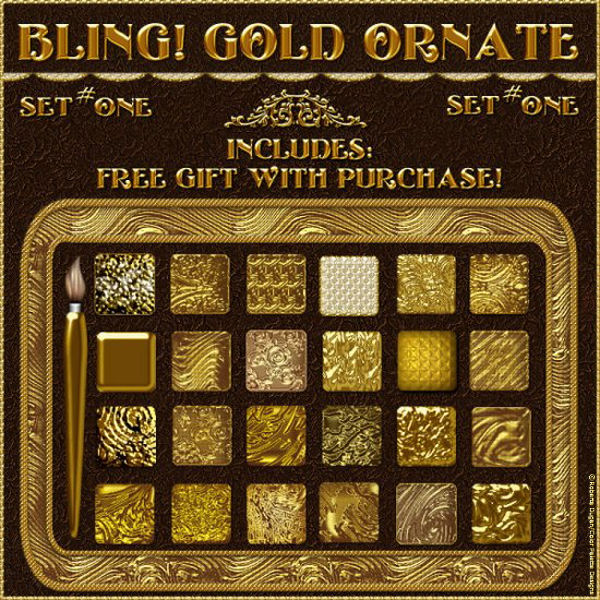 Bling! GOLD ORNATE PS Layer Styles (CU4CU) - Click Image to Close