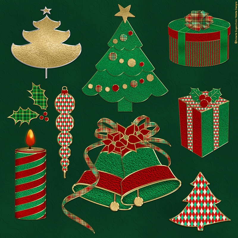 Holiday Plaid & Foil PS Layer Styles (CU4CU) - Click Image to Close