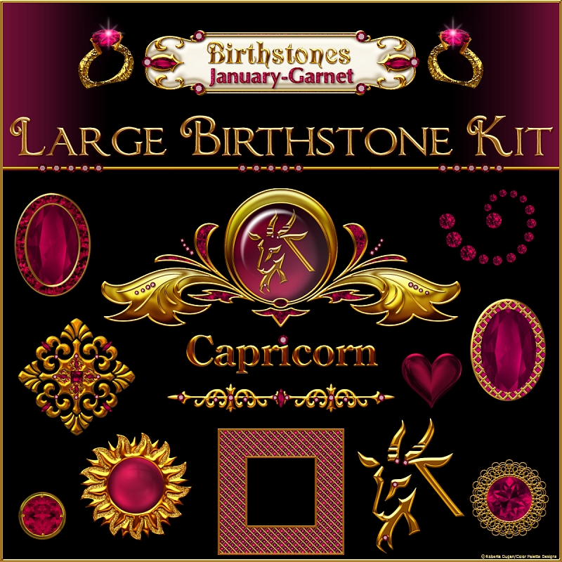 Birthstone Bling!: January-Garnet Large Birthstone Kit (CU4CU) - Click Image to Close