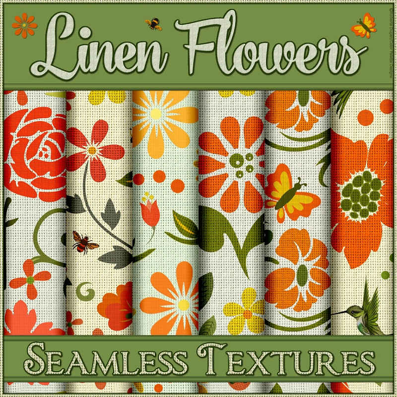 Linen Flowers Seamless Textures (CU4CU) - Click Image to Close