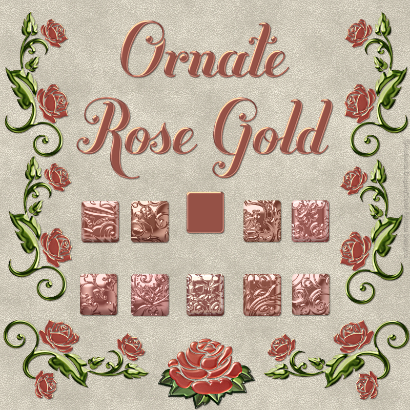 Bling! Ornamental Rose Gold PS Layer Styles (CU4CU) - Click Image to Close