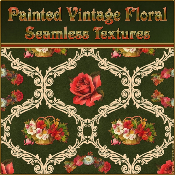 Painted Vintage Floral Seamless Textures (CU4CU) - Click Image to Close