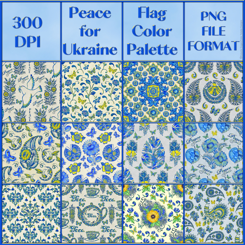 "Peace for Ukraine" Seamless Textures (CU4CU) - Click Image to Close