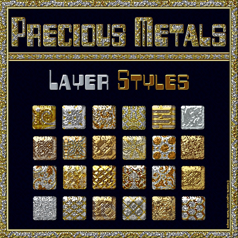 BLING! Precious Metals PS Layer Styles (CU4CU) - Click Image to Close