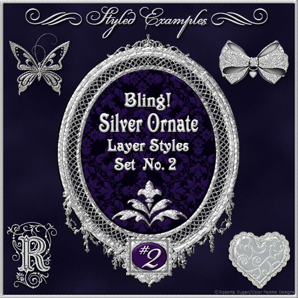 Bling! Silver Ornate Styles Set #2 Mega Pack (CU4CU) - Click Image to Close