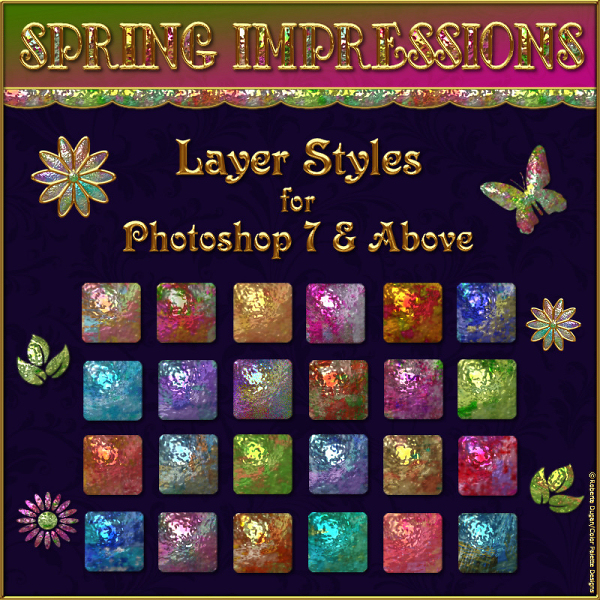 Spring Impressions Metallic PS Layer Styles (CU4CU) - Click Image to Close