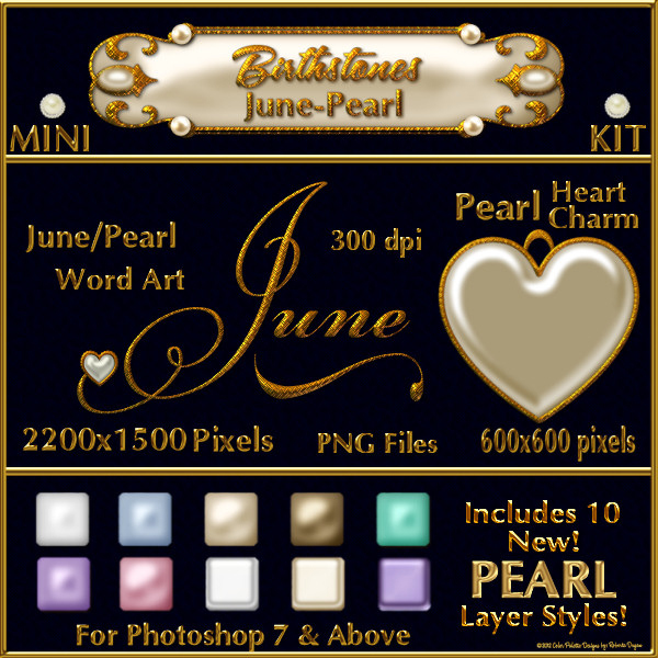 Bling! Mini Birthstones Kit-PS Styles-Pearl-June (CU4CU) - Click Image to Close