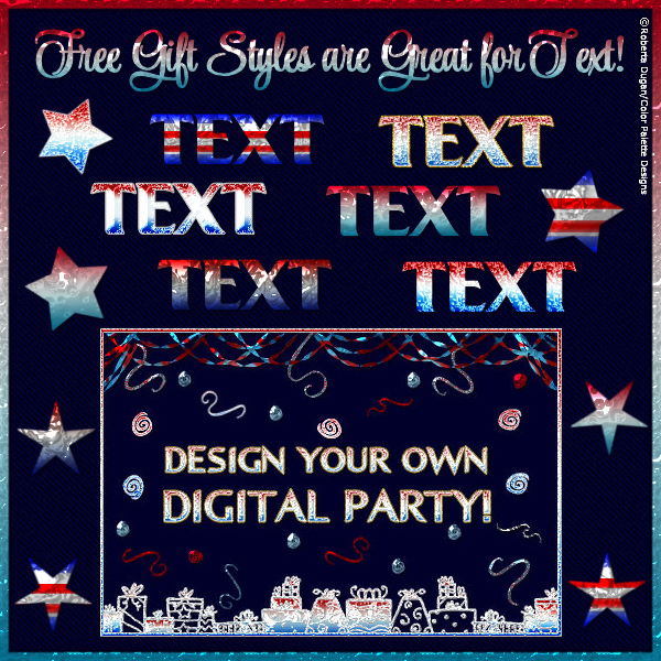 Patriotic Bling! PS Layer Styles Set #2 (CU4CU) - Click Image to Close
