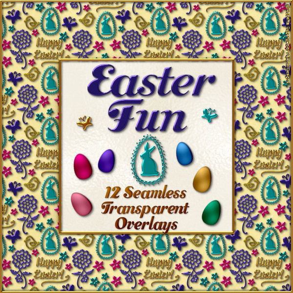 Easter Fun Seamless Transp. Overlay Templates Set #1 (CU4CU) - Click Image to Close