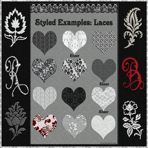 Lovely Laces & Stitching PS Layer Styles Mega Pack (CU4CU) - Click Image to Close