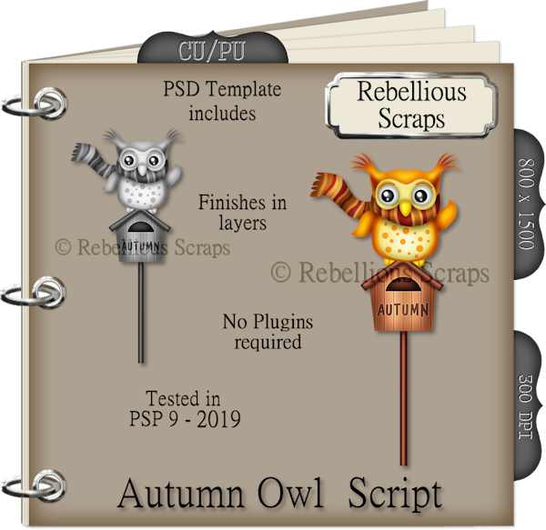 AUTUMN OWL (FS/CU/TEMPLATE/SCRIPT) - Click Image to Close