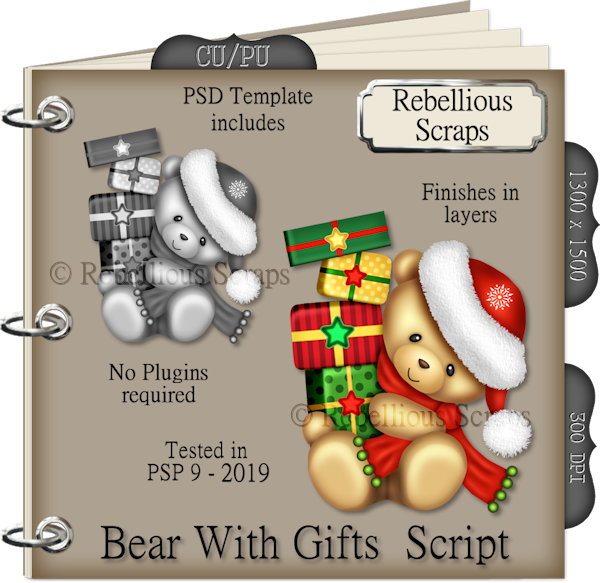 BEAR WITH GIFTS (FS/CU/TEMPLATE/SCRIPT) - Click Image to Close