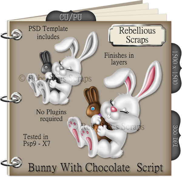 BUNNY WITH CHOCOLATE (FS/CU/TEMPLATE/SCRIPT) - Click Image to Close
