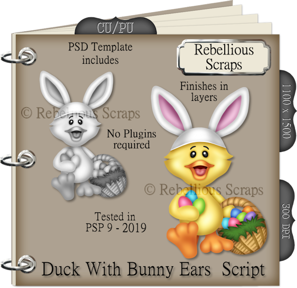 DUCK WITH BUNNY EARS (FS/CU/TEMPLATE/SCRIPT) - Click Image to Close