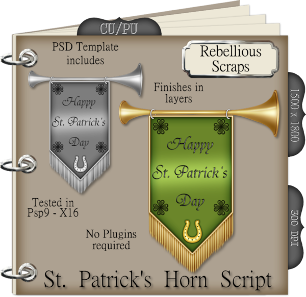 ST PATRICK'S HORN (FS/CU/TEMPLATE/SCRIPT) - Click Image to Close