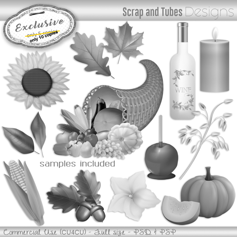 EXCLUSIVE ~ Autumnal Grayscale Templates 2 - Click Image to Close