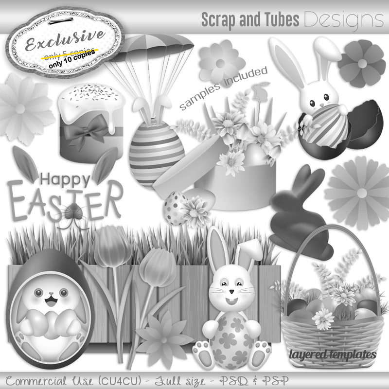 EXCLUSIVE ~ Easter Grayscale Templates 3 - Click Image to Close