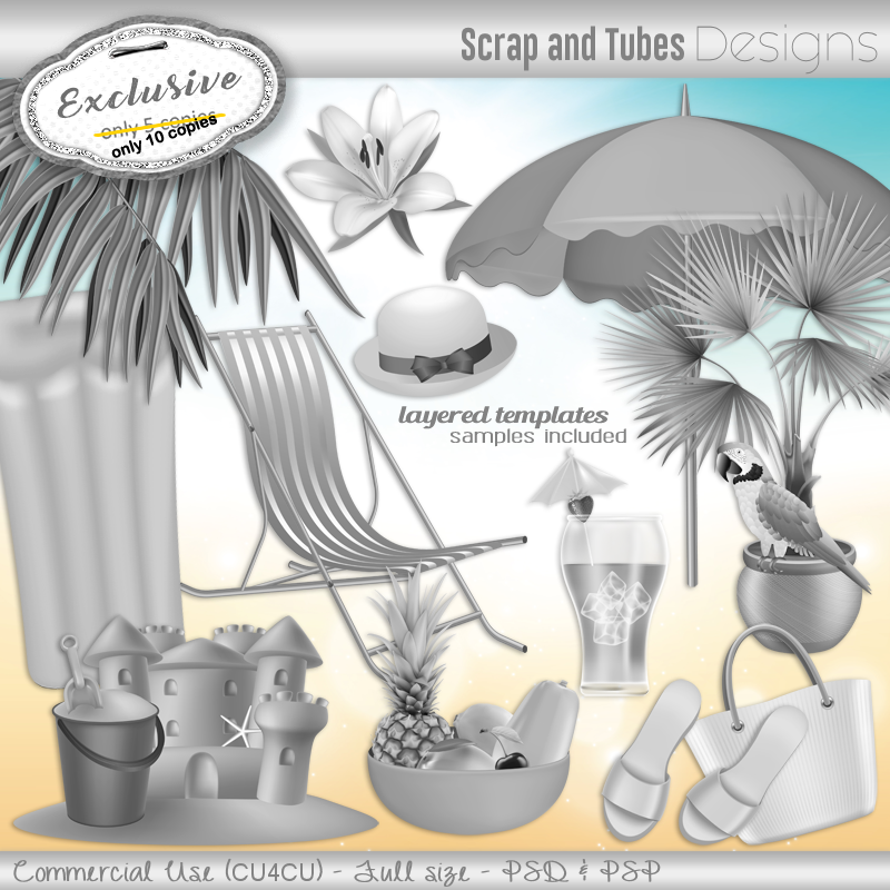 EXCLUSIVE ~ Grayscale Summer Templates 2 - Click Image to Close