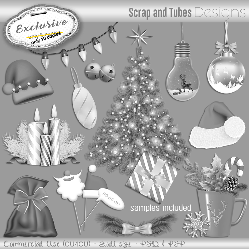 EXCLUSIVE ~ Holiday Grayscale Templates 3 - Click Image to Close