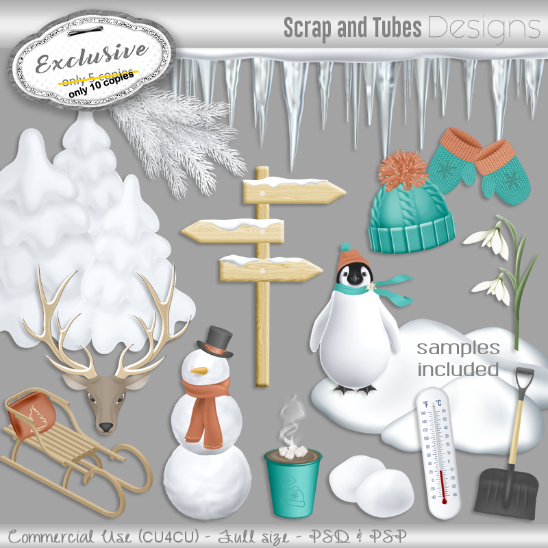 EXCLUSIVE ~ Winter Grayscale Templates 1 - Click Image to Close