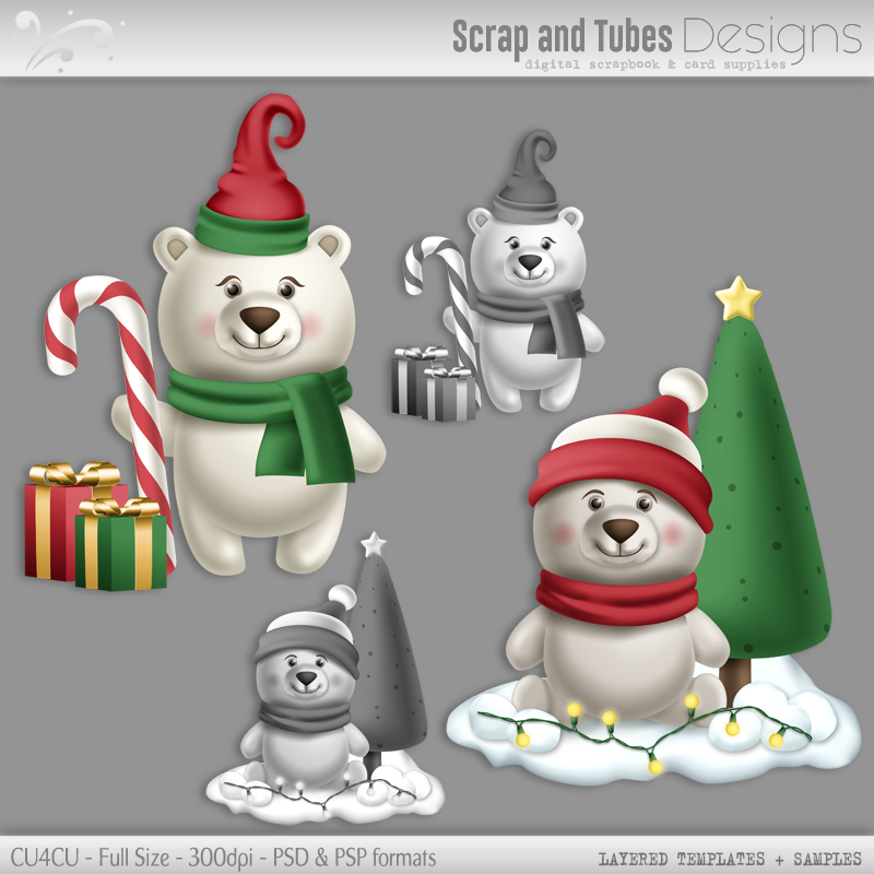 Cute Grayscale Bear Templates - Click Image to Close
