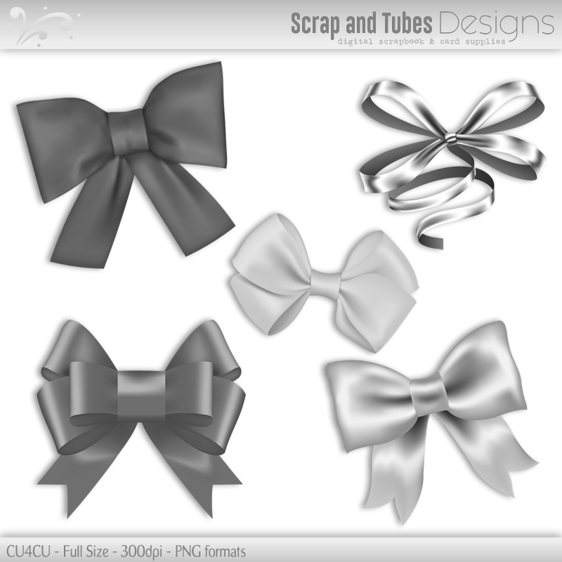 Grayscale Bows Pack 2 - Click Image to Close
