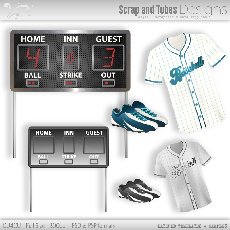 Grayscale Layered Baseball Templates 4 - Click Image to Close