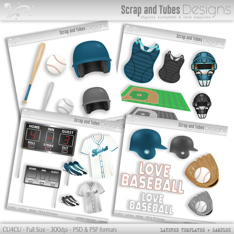 Bundle ~ Grayscale Layered Baseball Templates - Click Image to Close