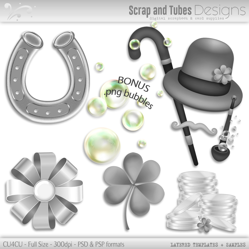 Grayscale St.Patricks Layered Templates 3 - Click Image to Close