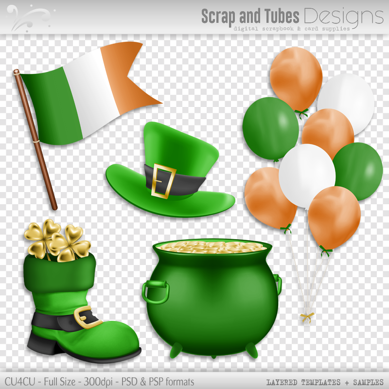 Grayscale St.Patricks Layered Templates 4 - Click Image to Close