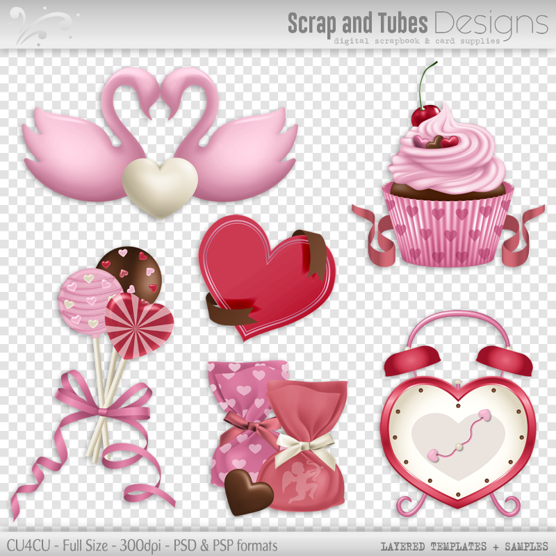 Grayscale Valentine's Layered Templates 2 - Click Image to Close