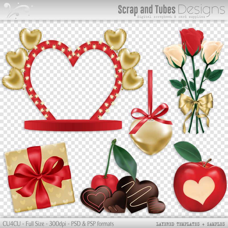 Grayscale Valentine's Layered Templates 3 - Click Image to Close