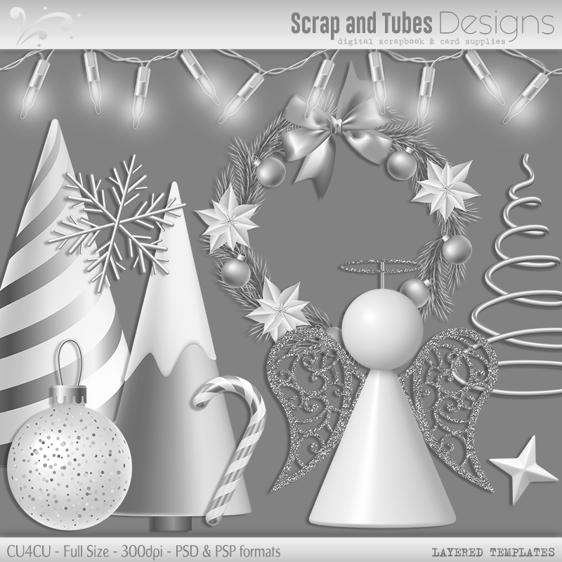 Grayscale Xmas Deco Templates 5 - Click Image to Close
