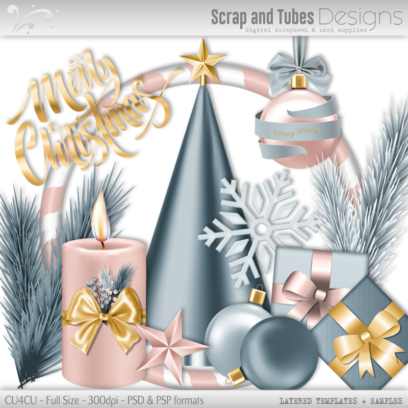 Happy Holidays Grayscale Templates 4 - Click Image to Close