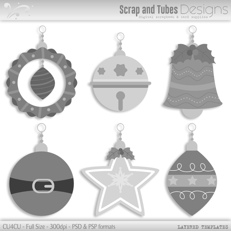Layered Christmas Ornaments Templates 1 - Click Image to Close