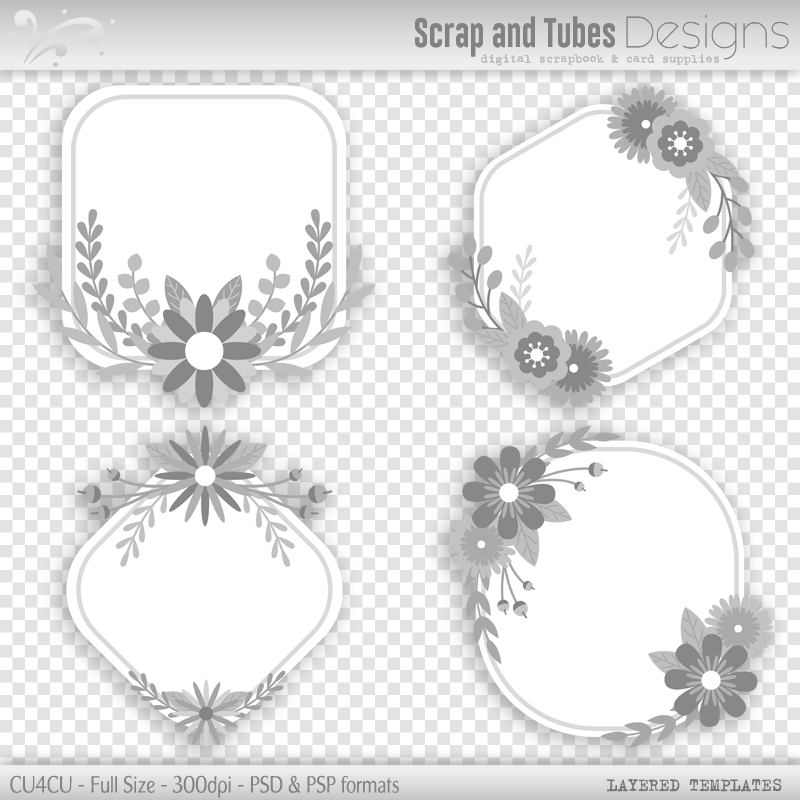 Layered Flower Tag Templates - Click Image to Close