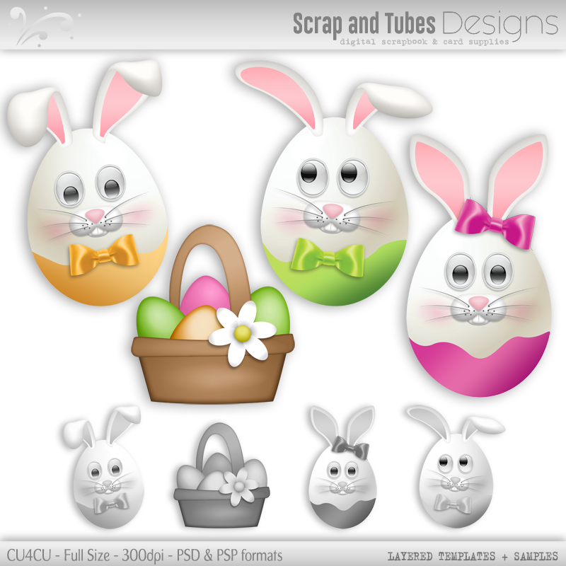 Layered Grayscale Easter Templates 2 - Click Image to Close