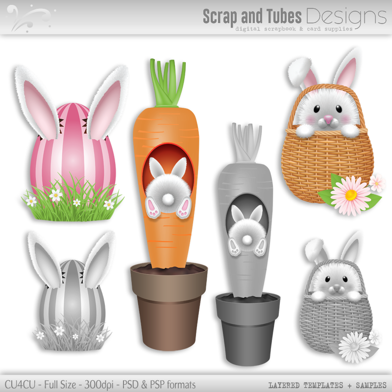 Layered Grayscale Easter Templates - Click Image to Close