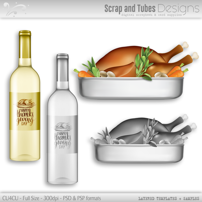 Thanksgiving Grayscale Layered Templates 1 - Click Image to Close