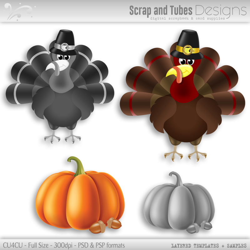 Bundle ~ Thanksgiving Grayscale Layered Templates - Click Image to Close