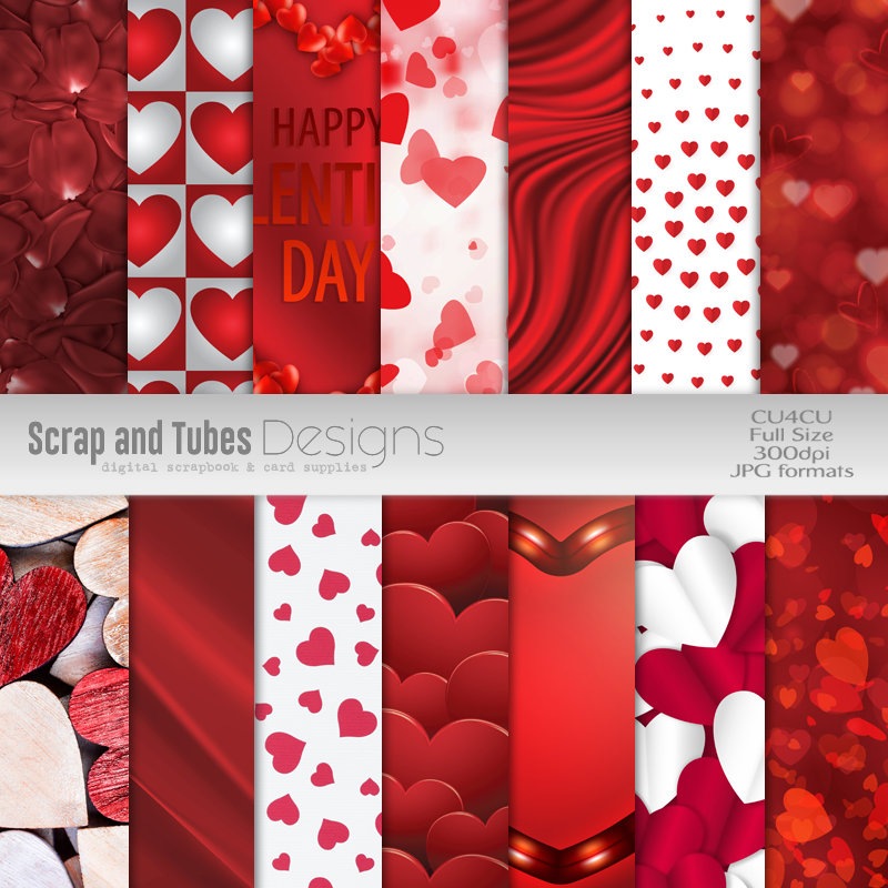 Valentine Digital Papers 3 - Click Image to Close